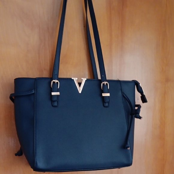 Mark & Keith Elegant Navy Blue Tote Bag, EUC